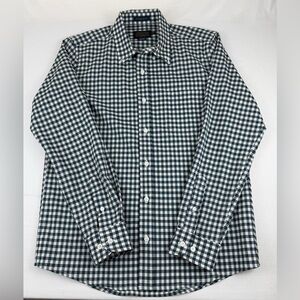 Pendleton Men's Evergreen Flannel Shirt Virginia Wool, Fitted, Plaid, Green, VTG